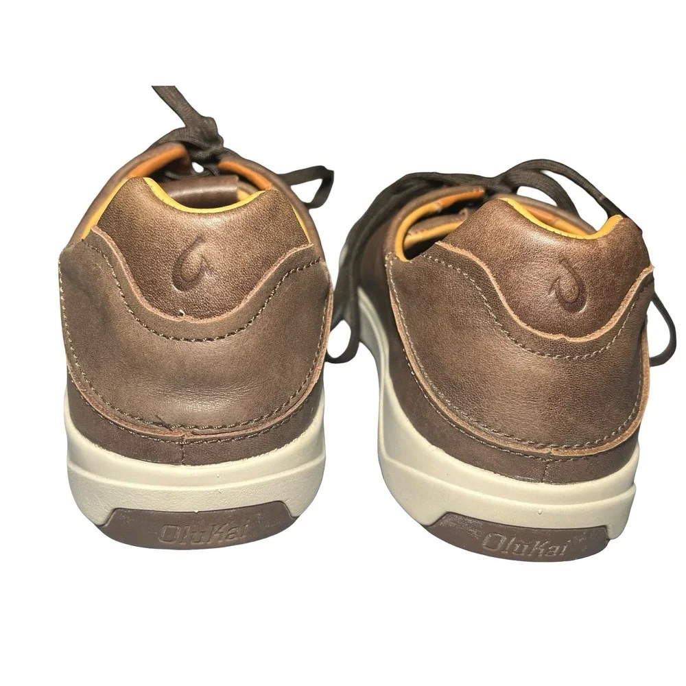 OluKai Lae'ahi Li 'Ili Men Brown Leather Sneakers Shoes EU 43 US 9  10443-4040